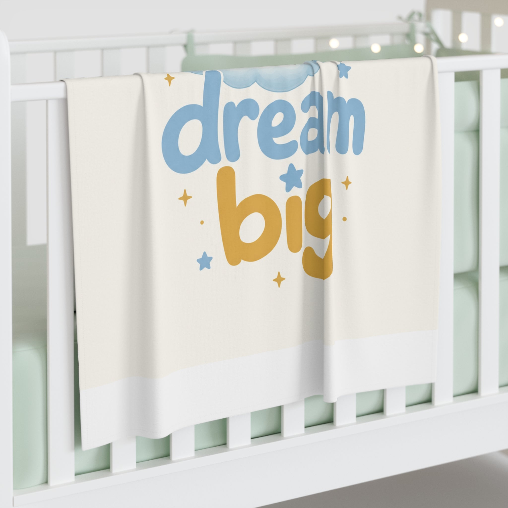 Dream Big soft baby swaddle blanket from the Nureli collection, view 3
