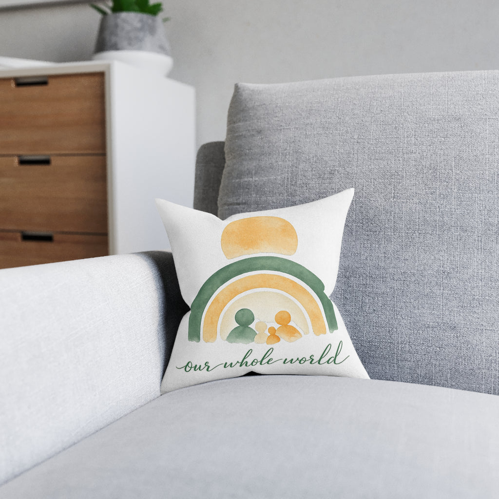 Our Whole World Throw Pillow