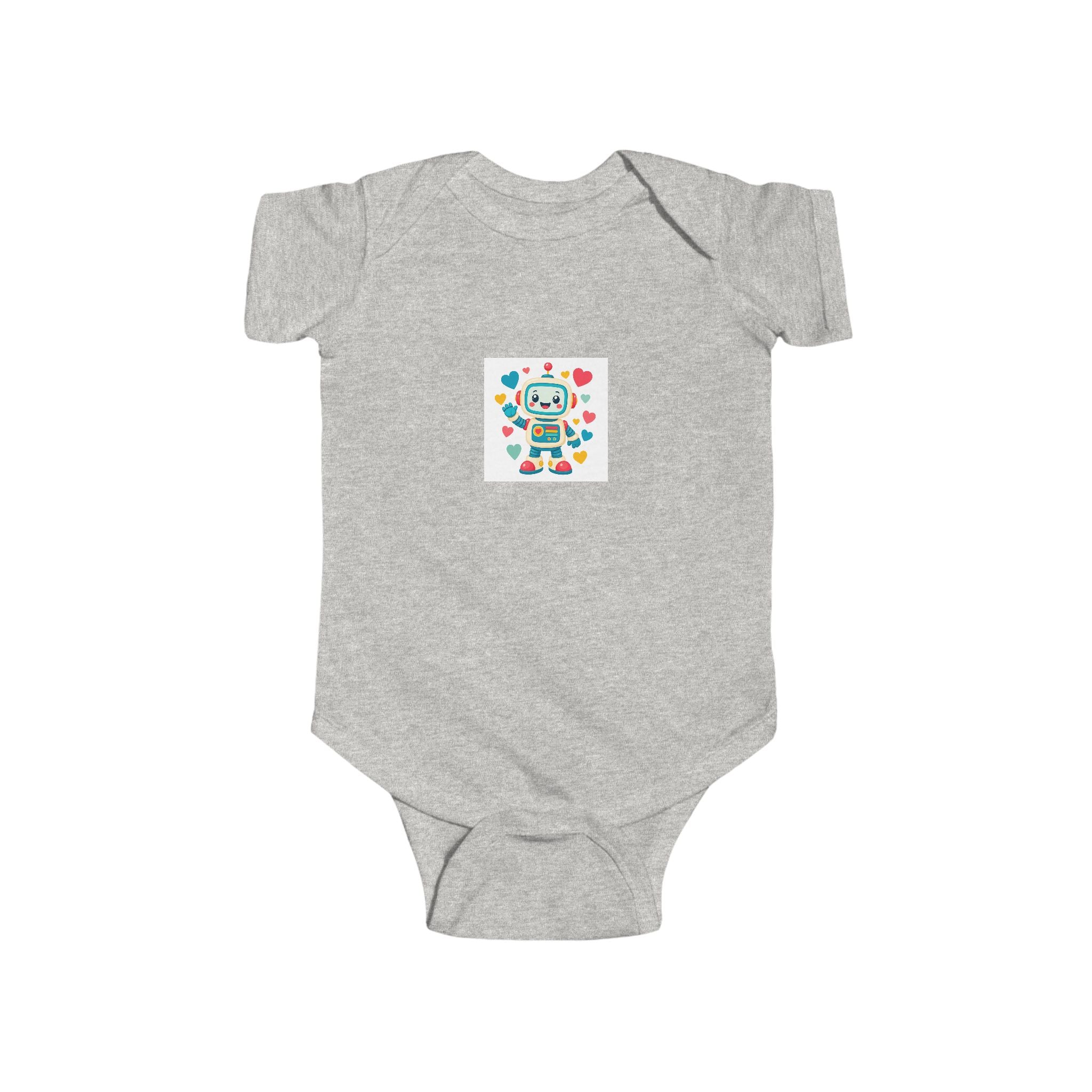 Beep Boop Robot soft baby bodysuit from the Nureli collection, view 2