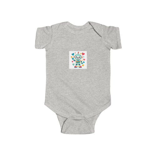 Beep Boop Robot soft baby bodysuit from the Nureli collection, view 2