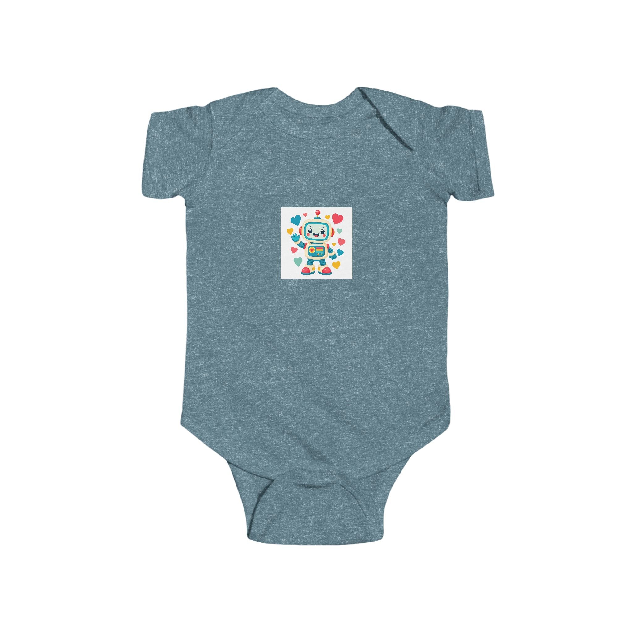 Beep Boop Robot soft baby bodysuit from the Nureli collection, view 6