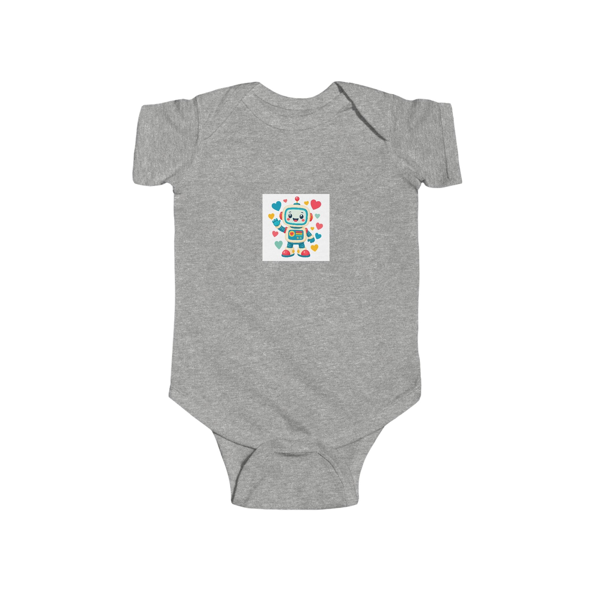 Beep Boop Robot soft baby bodysuit from the Nureli collection, view 3