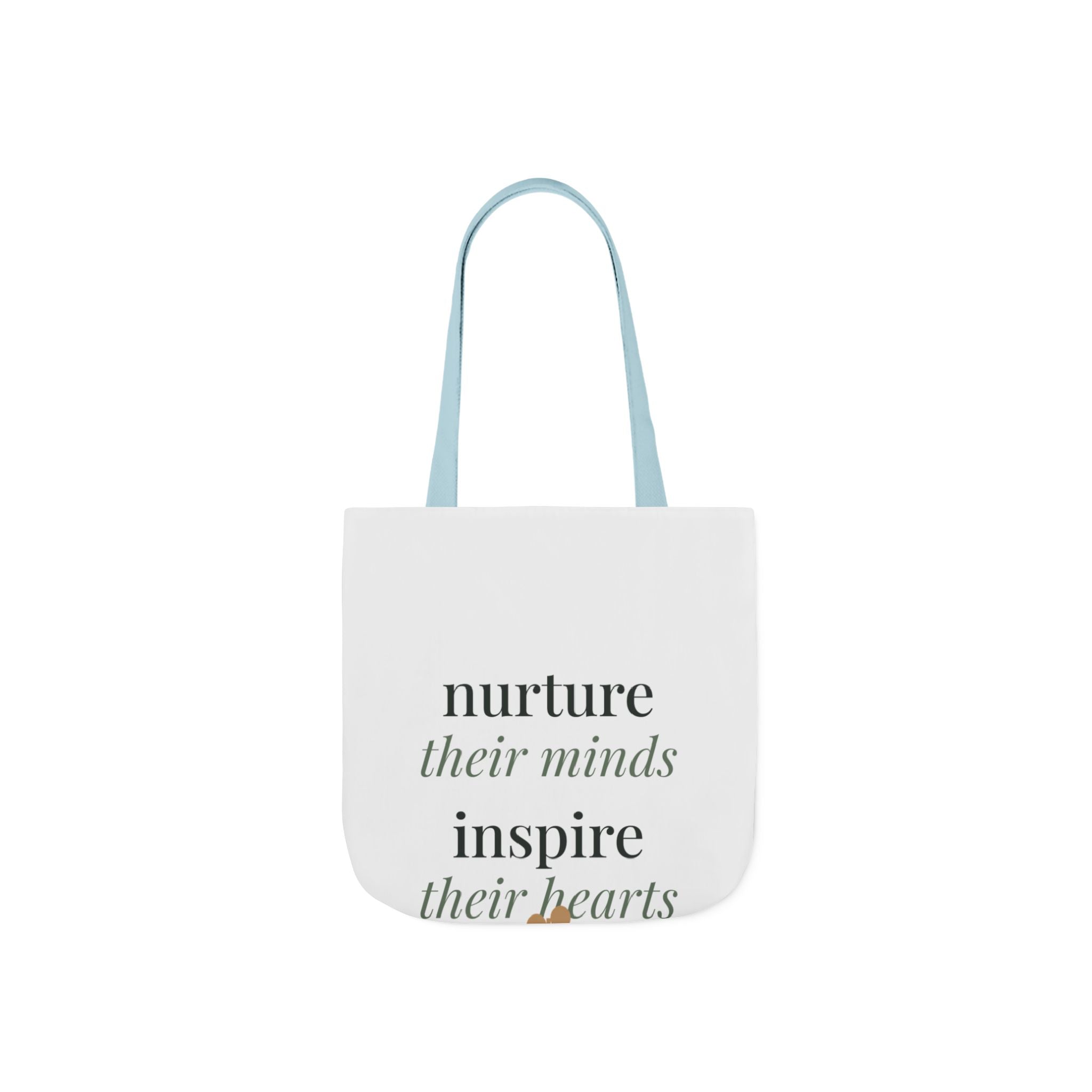 Nurture their minds, inspire their hearts Tote canvas tote bag from the Nureli collection, view 3