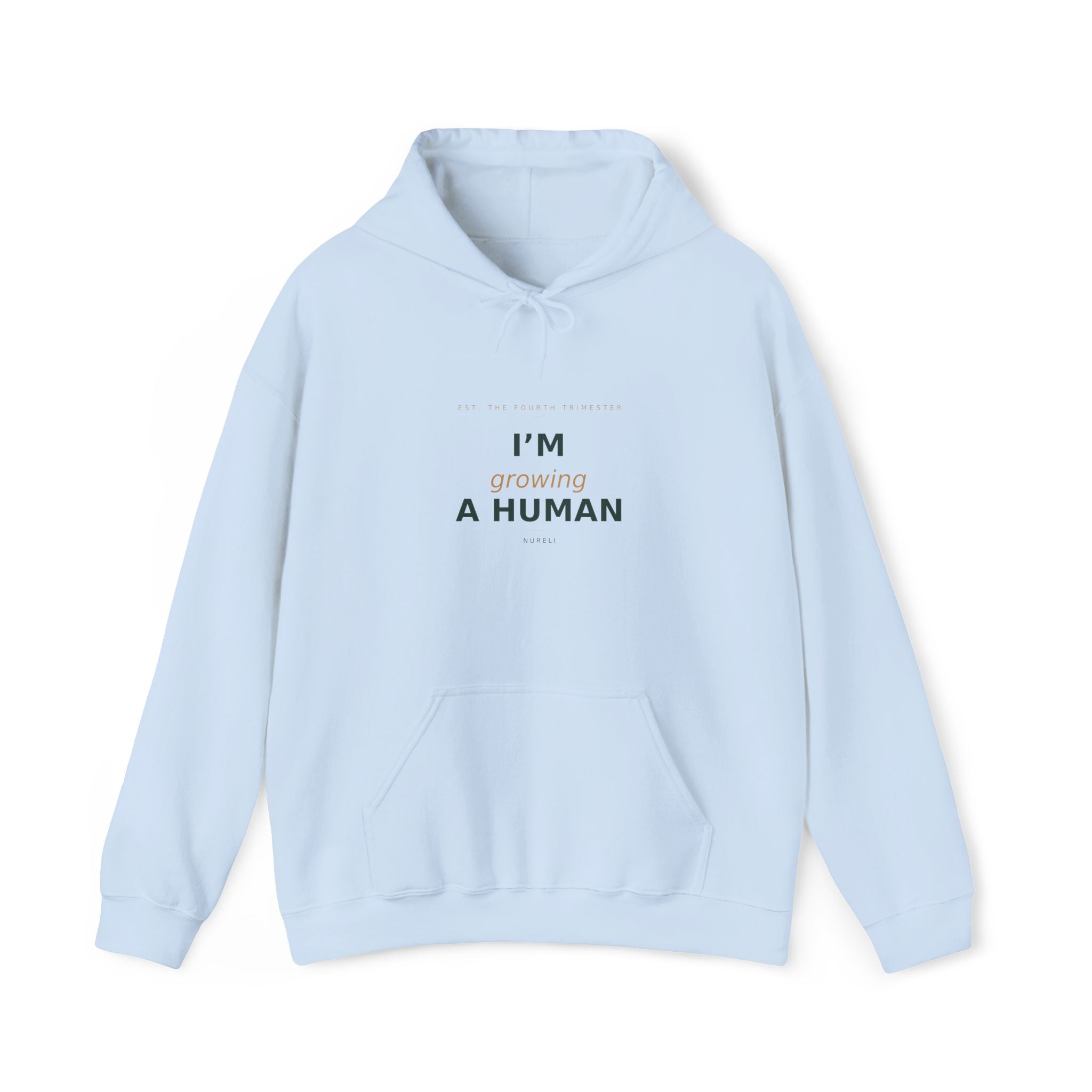 I'm Growing a Human soft unisex hoodie from the Nureli collection, view 8