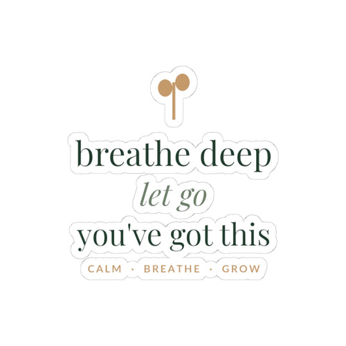 Breathe Deep, Let Go kiss-cut vinyl sticker from the Nureli collection, view 2