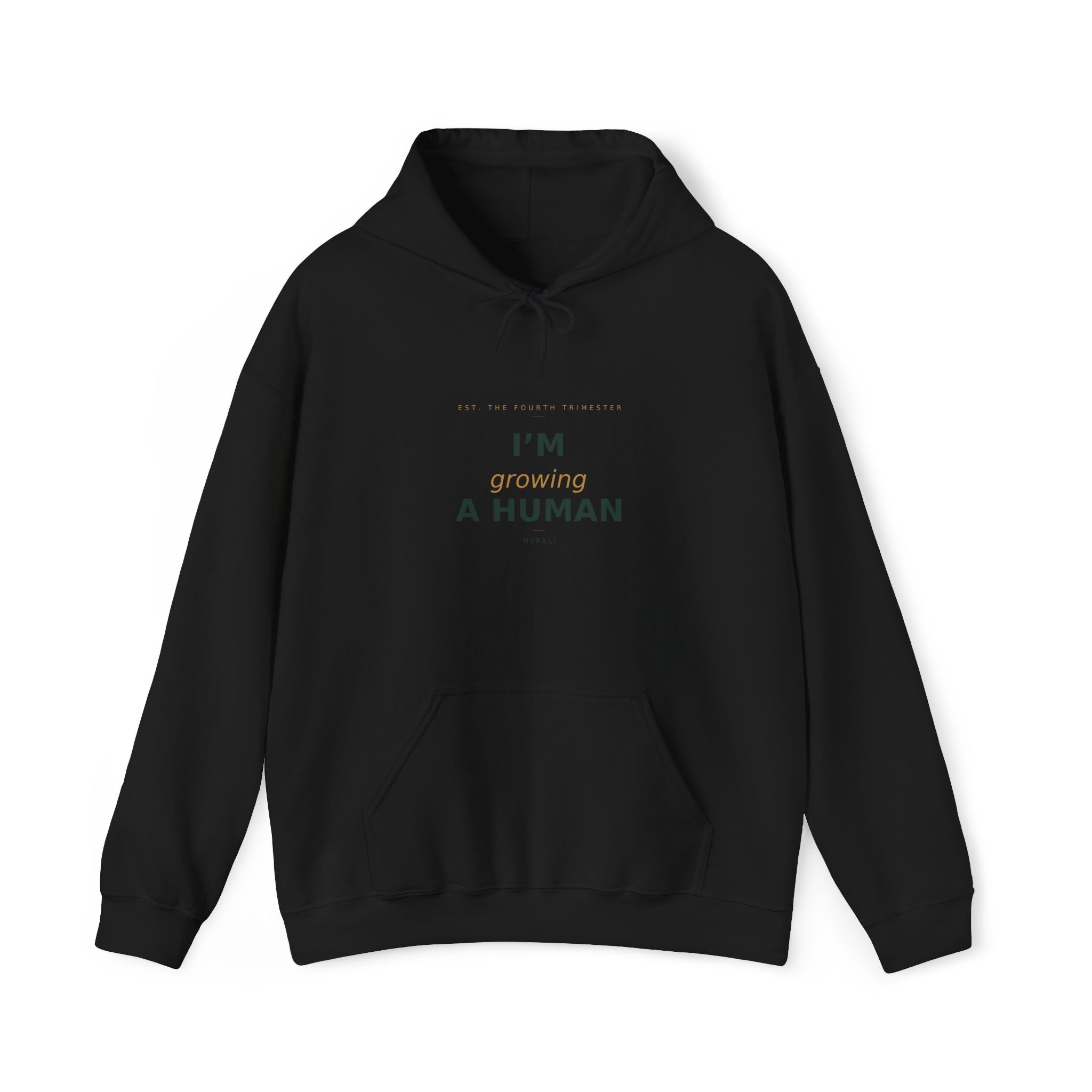 I'm Growing a Human soft unisex hoodie from the Nureli collection, view 2