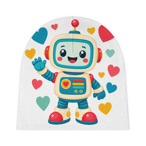 Beep Boop Robot baby beanie hat for newborns by Nureli Kids