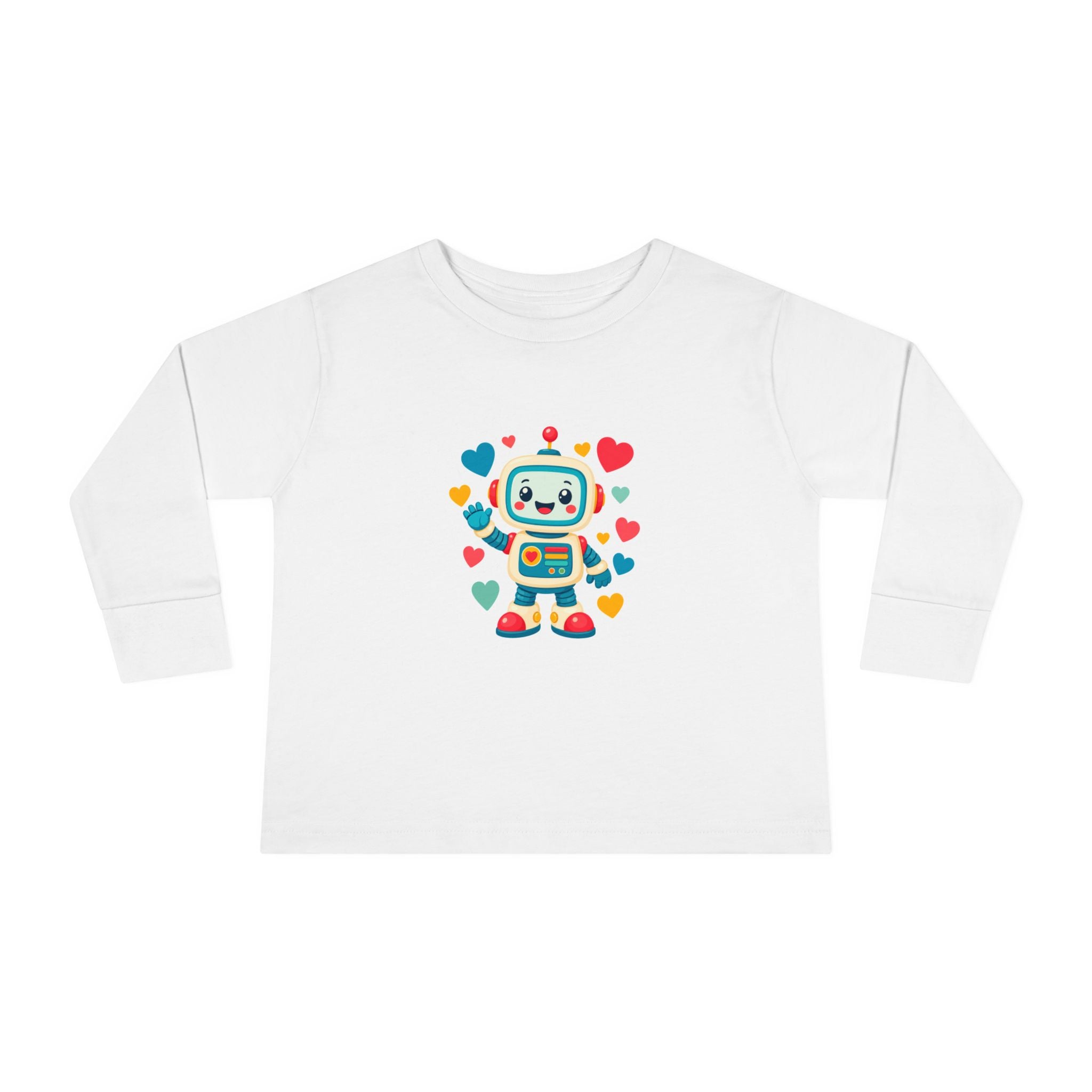 Beep Boop Robot toddler long-sleeve t-shirt for kids by Nureli Kids