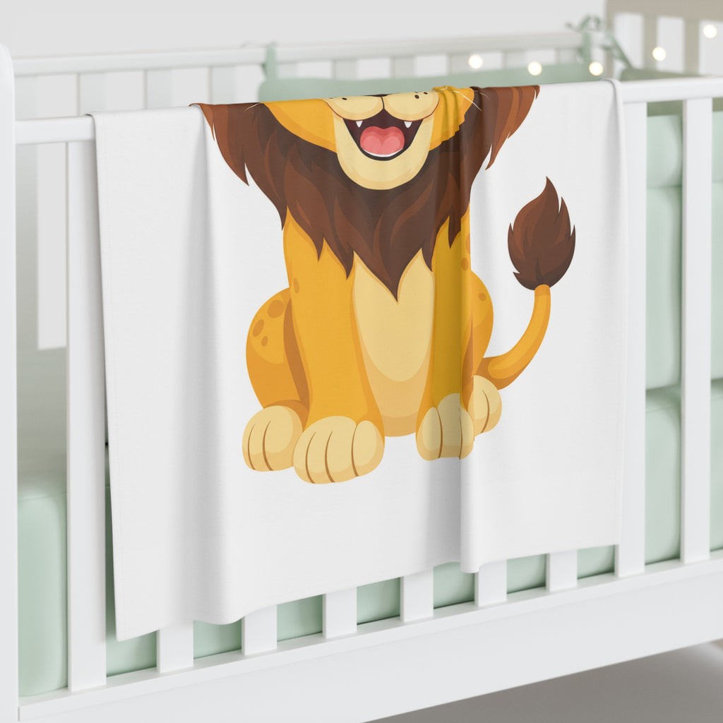 Brave Little Lion soft baby swaddle blanket from the Nureli collection, view 3