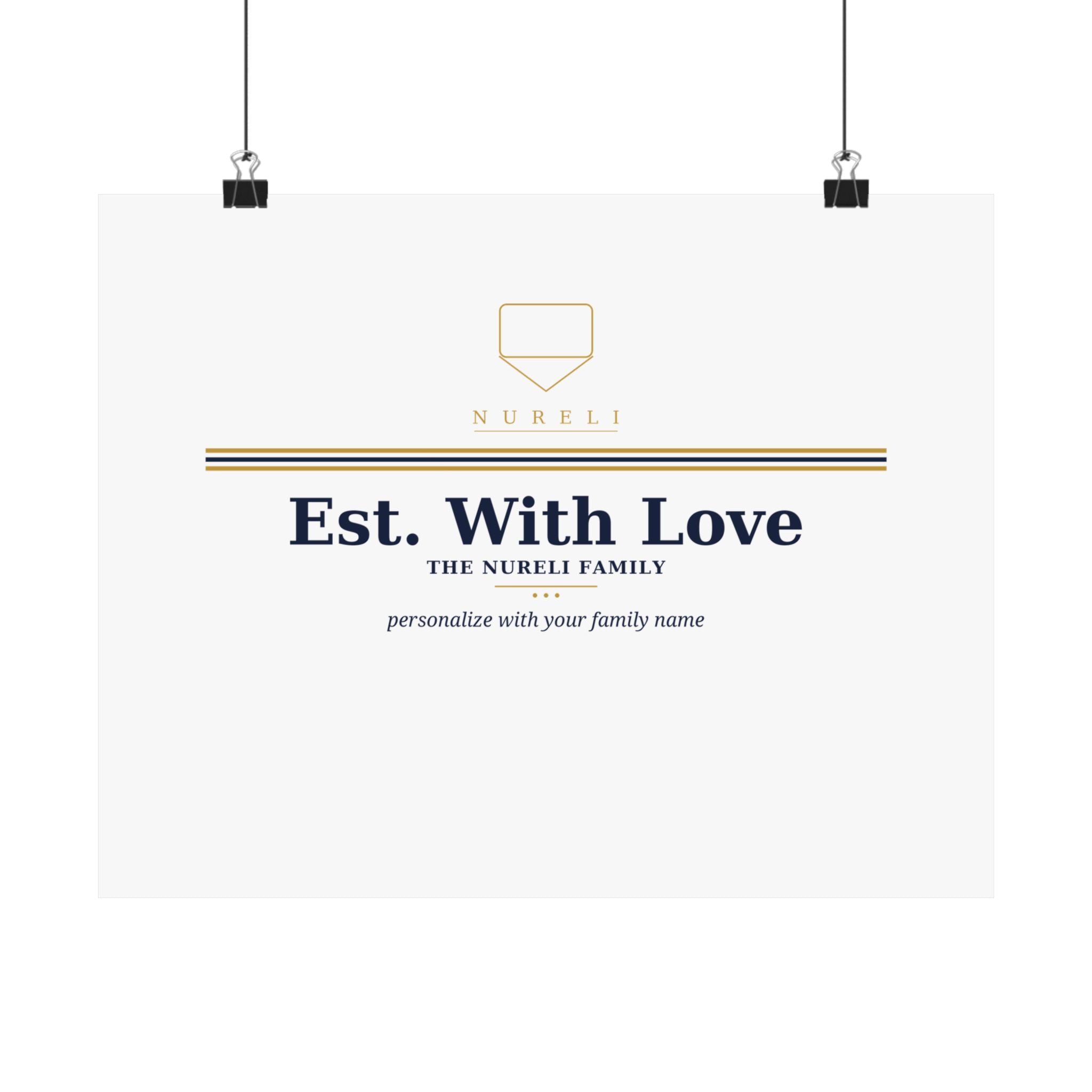 Est. With Love Family Crest Art Print
