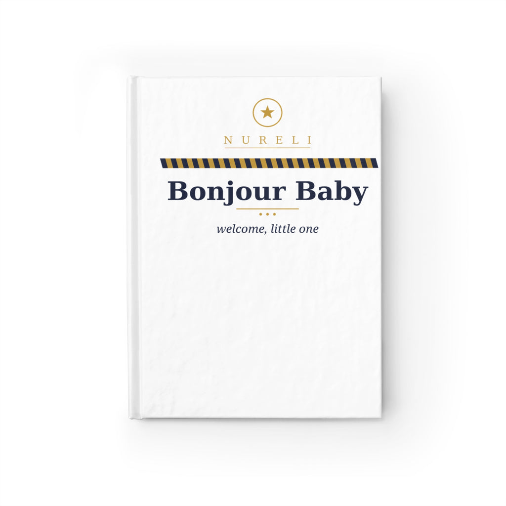 Bonjour Baby hardcover lined journal from the Nureli collection