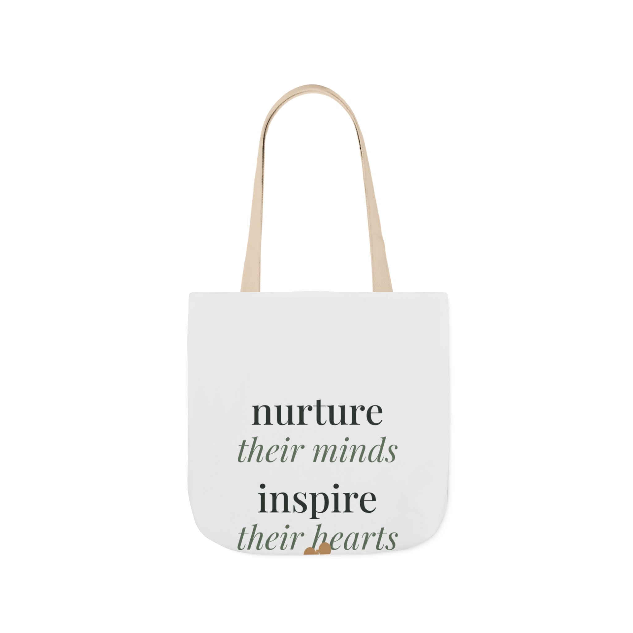 Nurture their minds, inspire their hearts Tote canvas tote bag from the Nureli collection, view 6