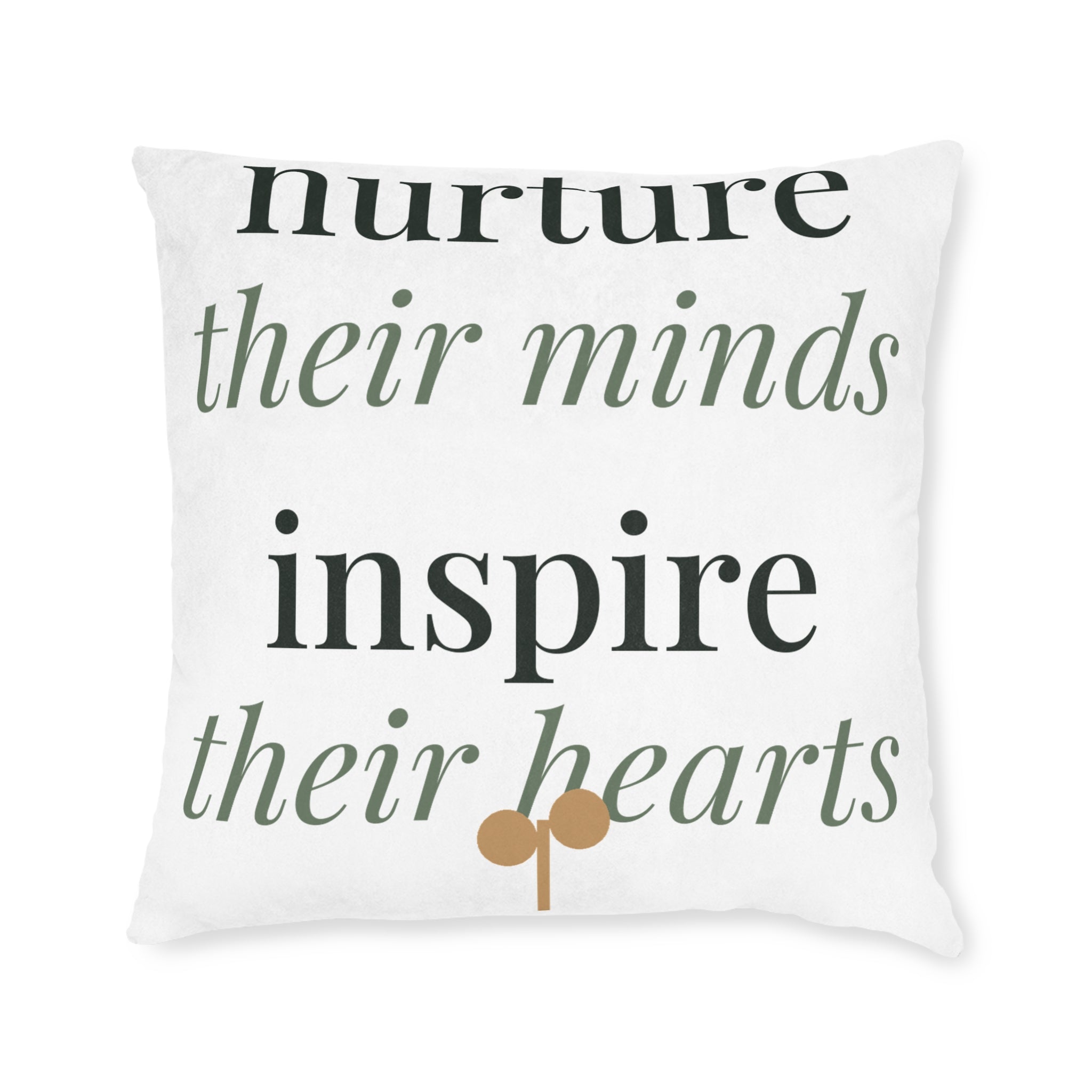 Nurture their minds, inspire their hearts Pillow home decor piece from the Nureli collection, view 2