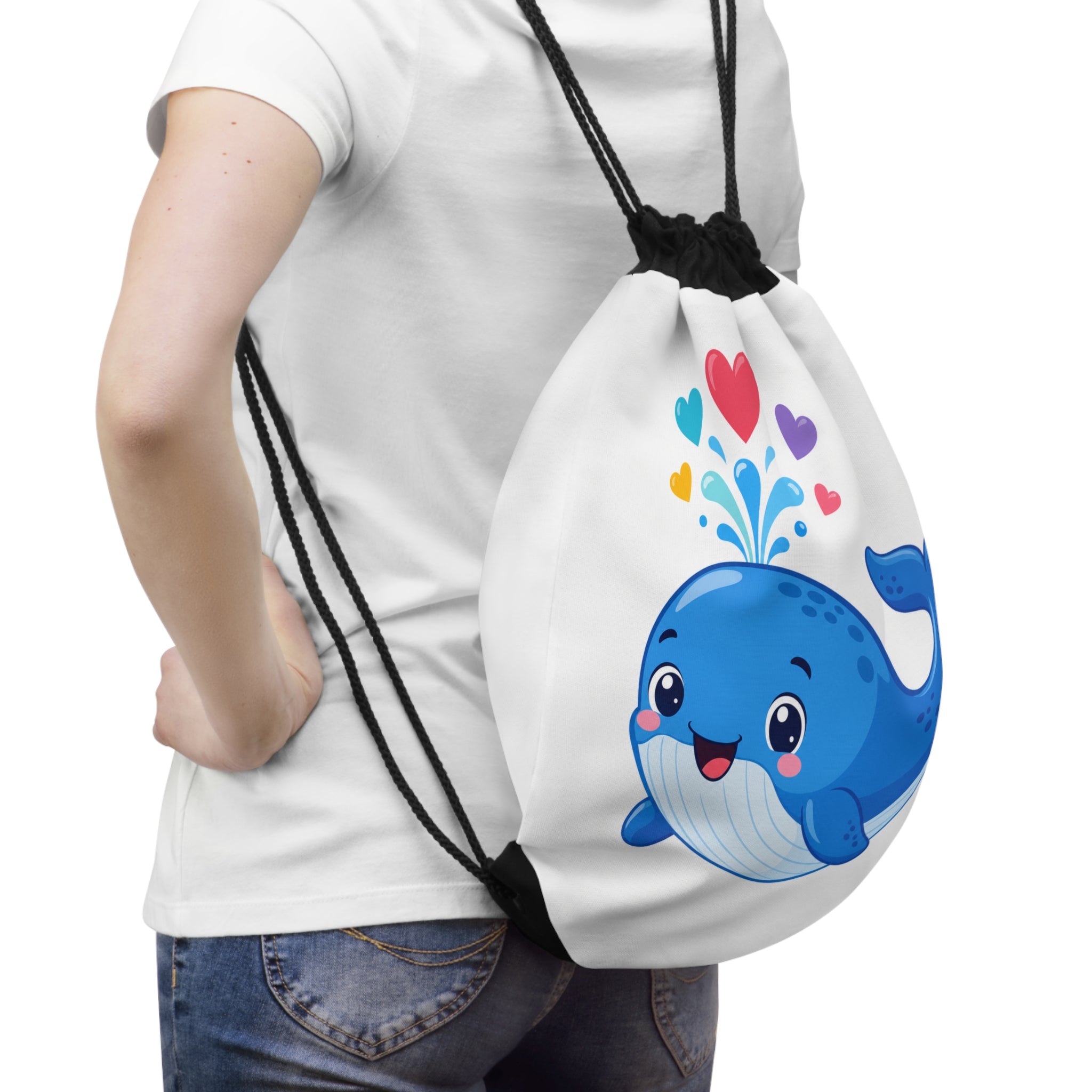 Happy Whale Kids Drawstring Bag - Nureli Kids