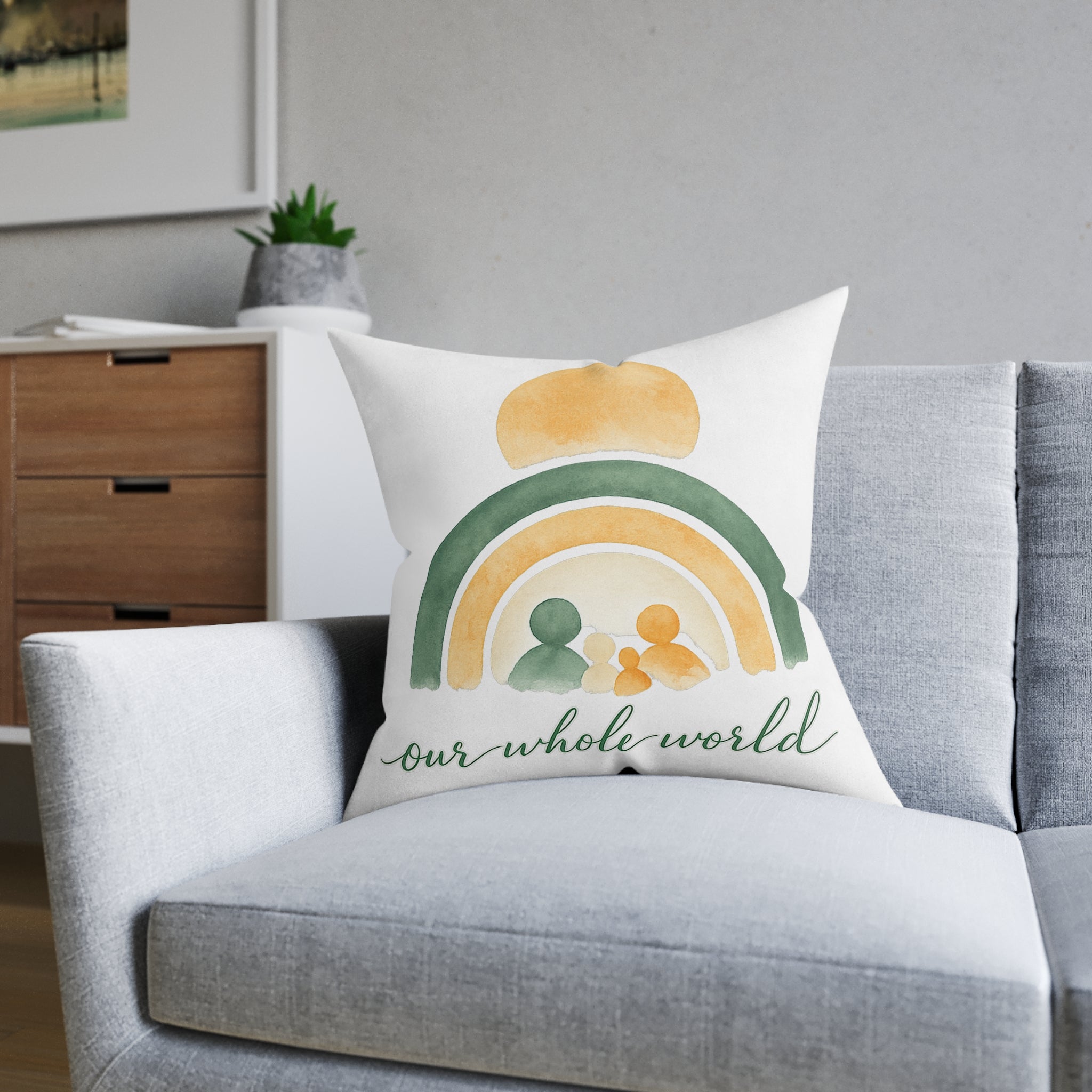 Our Whole World Throw Pillow