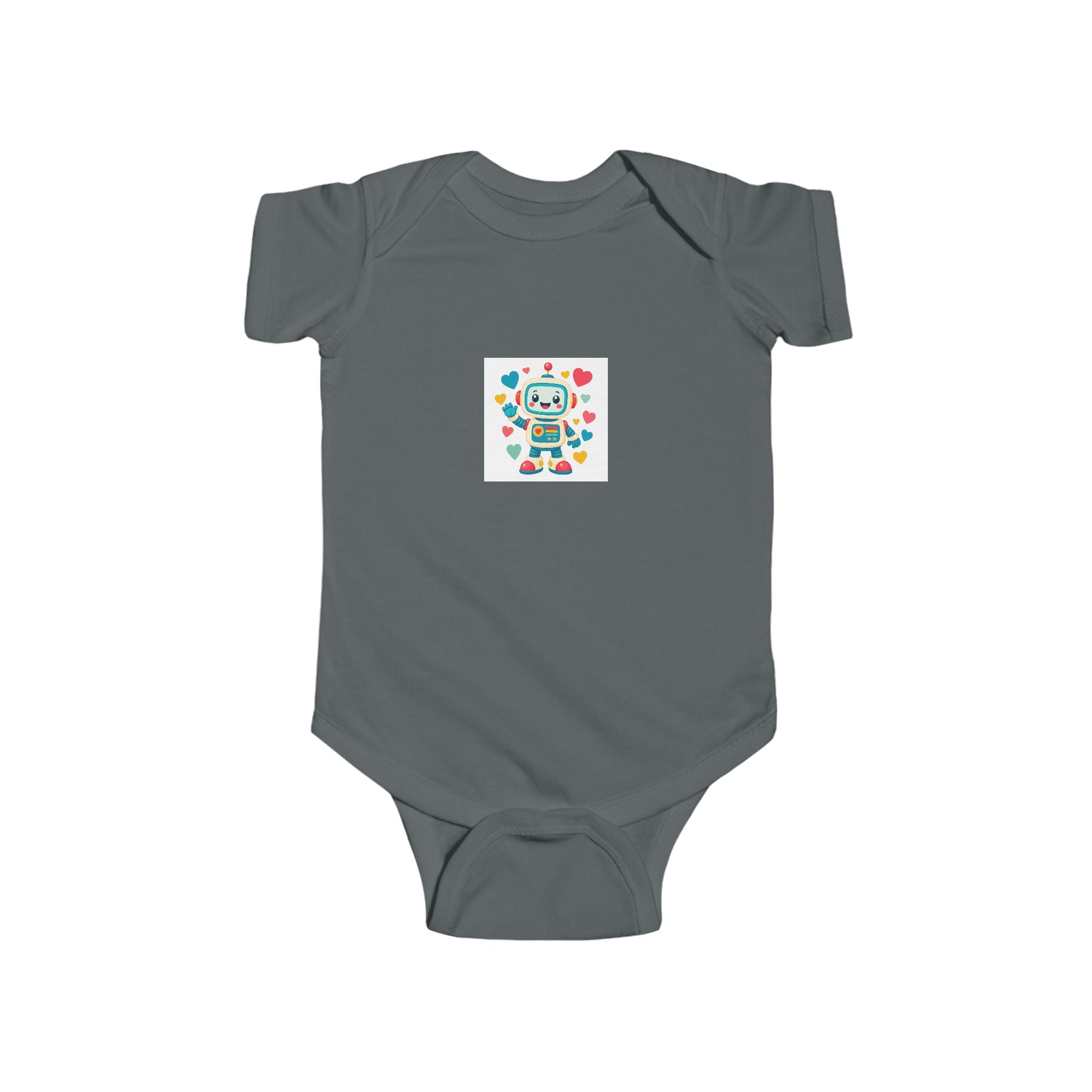 Beep Boop Robot soft baby bodysuit from the Nureli collection, view 7