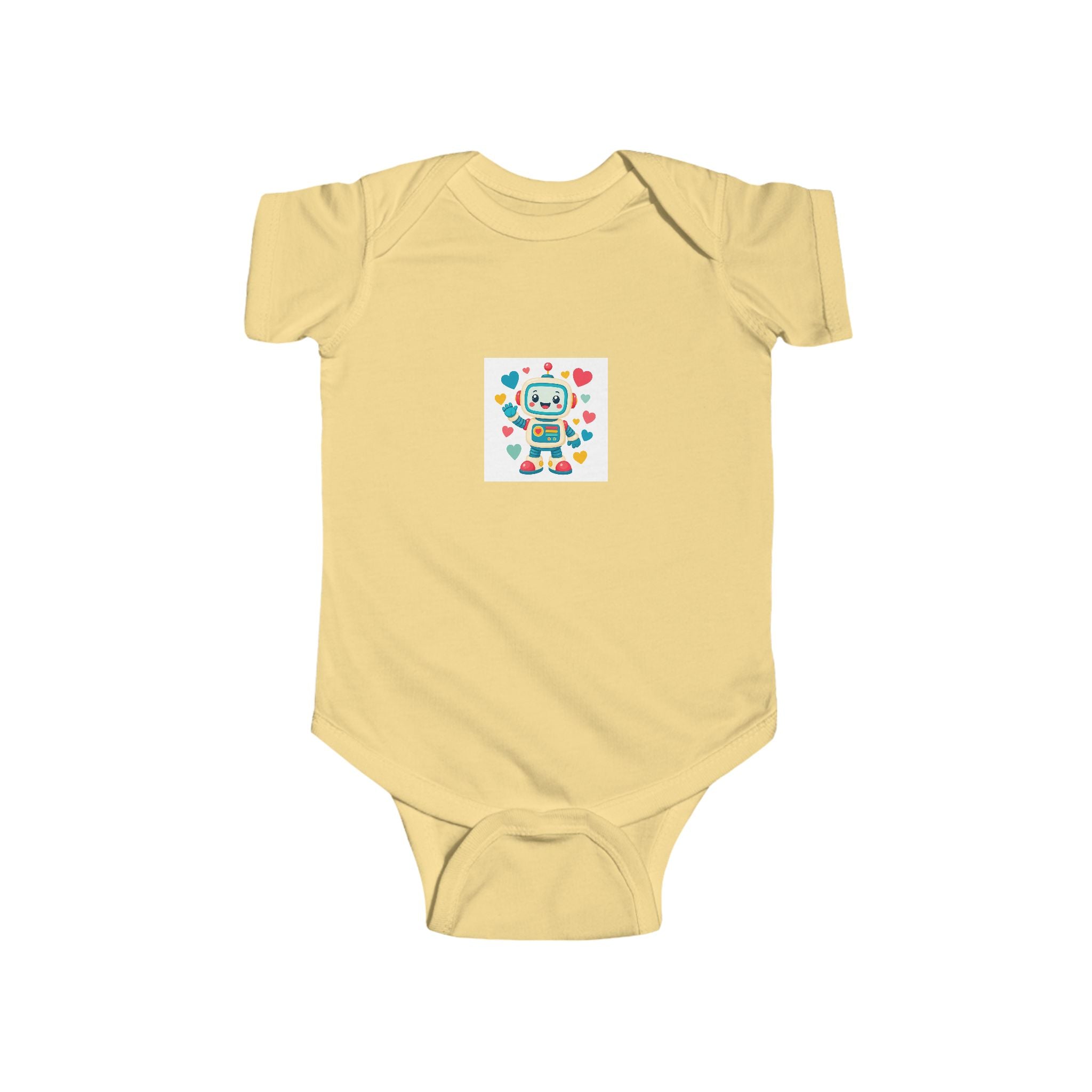 Beep Boop Robot soft baby bodysuit from the Nureli collection, view 4