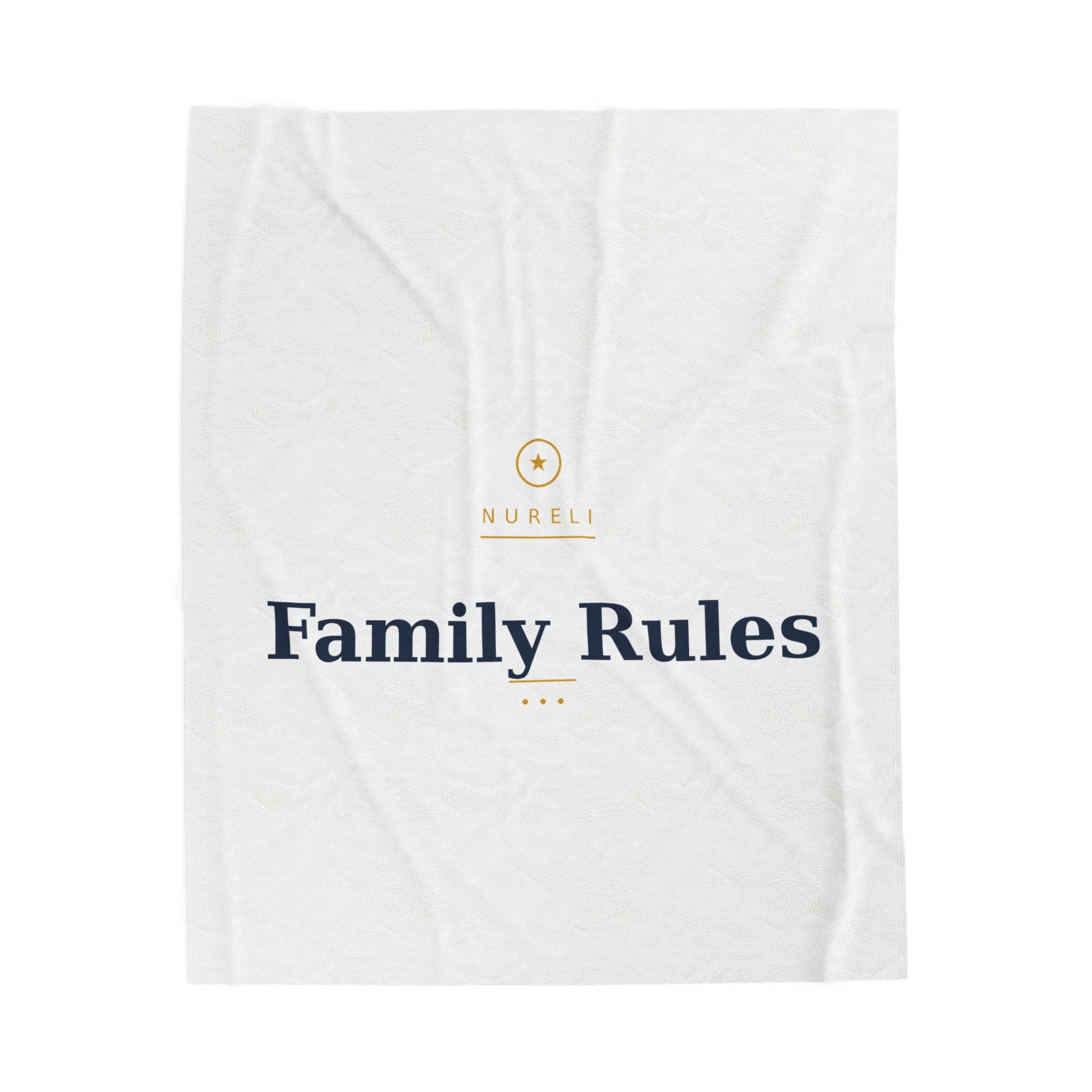 Family Rules Velveteen Plush Blanket – Cozy Decorative Throw for Living Room & Gifts