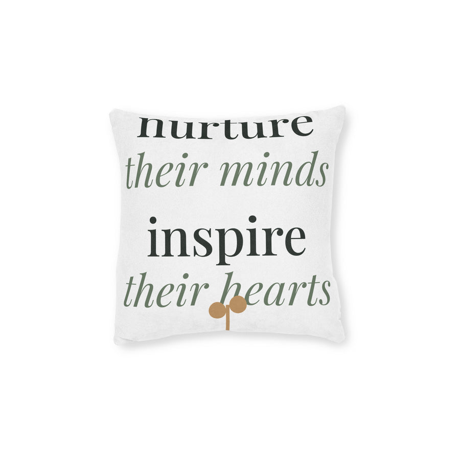 Nurture their minds, inspire their hearts Pillow home decor piece from the Nureli collection