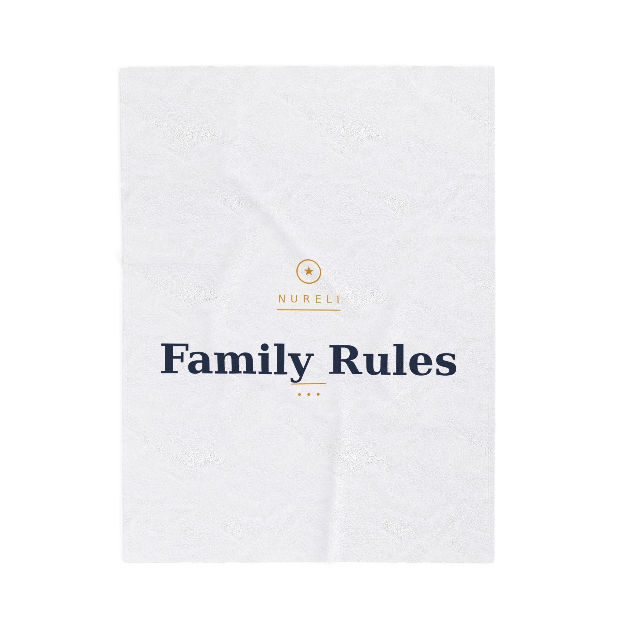 Family Rules Velveteen Plush Blanket – Cozy Decorative Throw for Living Room & Gifts