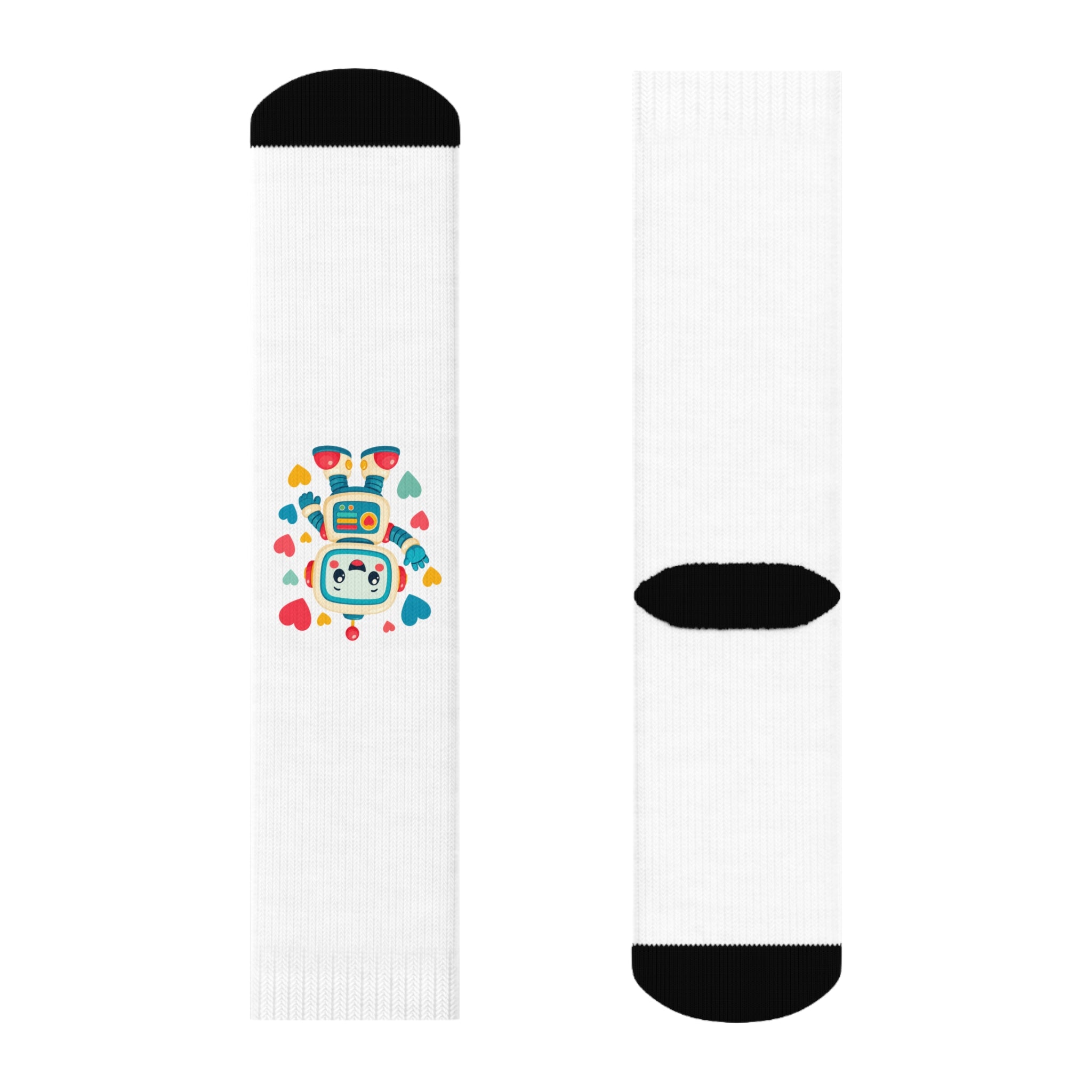 Beep Boop Robot kids crew socks from the Nureli collection, view 3
