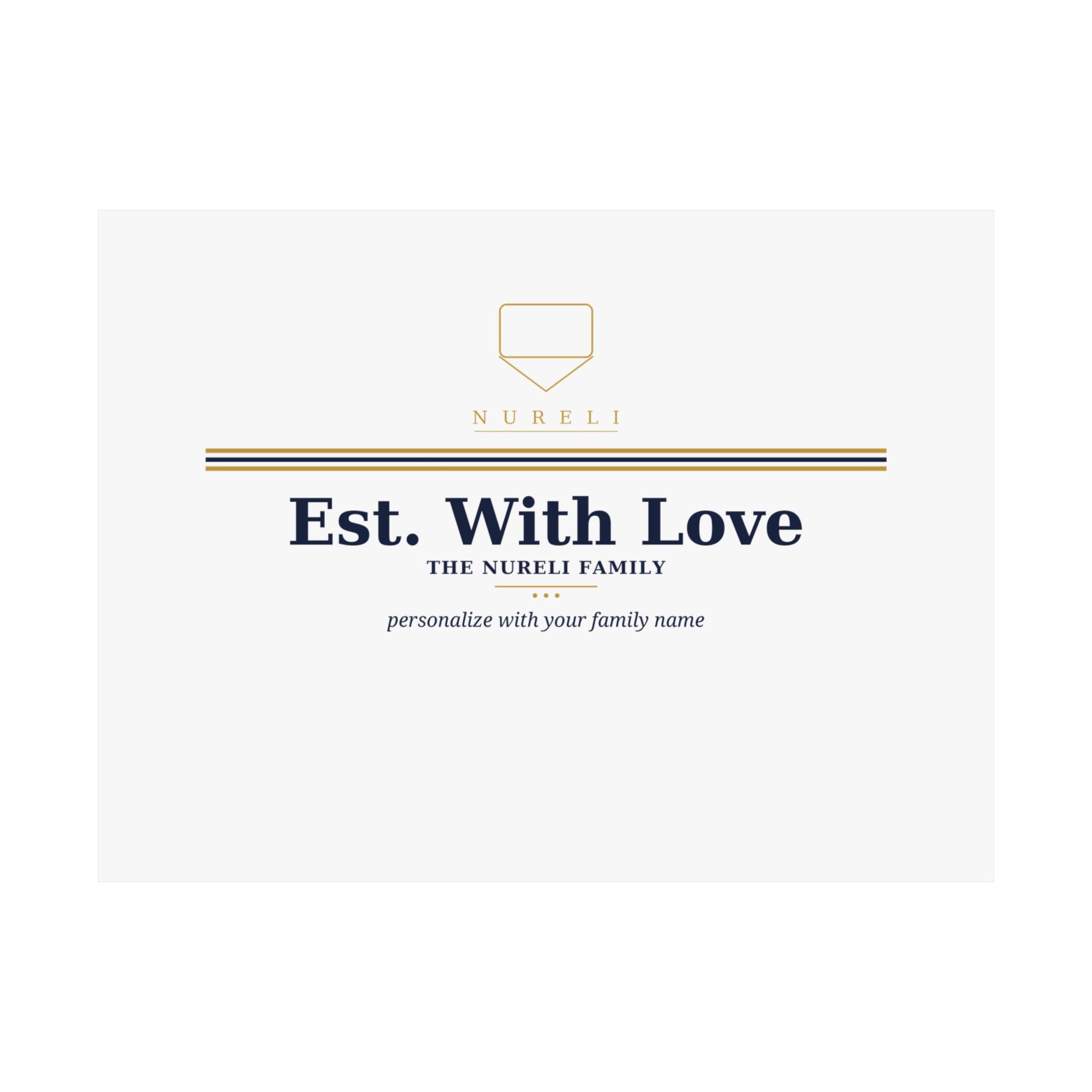 Est. With Love Family Crest Art Print