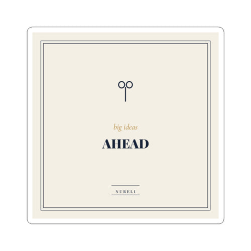 Big Ideas Ahead navy and brass kiss-cut vinyl sticker