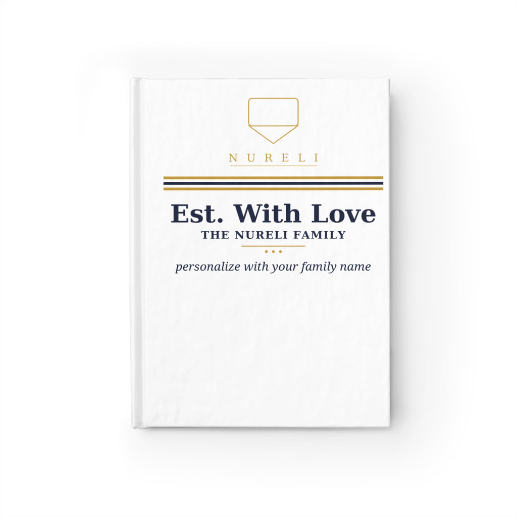 Est. With Love Family Crest hardcover lined journal from the Nureli collection
