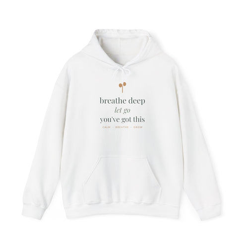 Breathe Deep, Let Go soft unisex hoodie from the Nureli collection