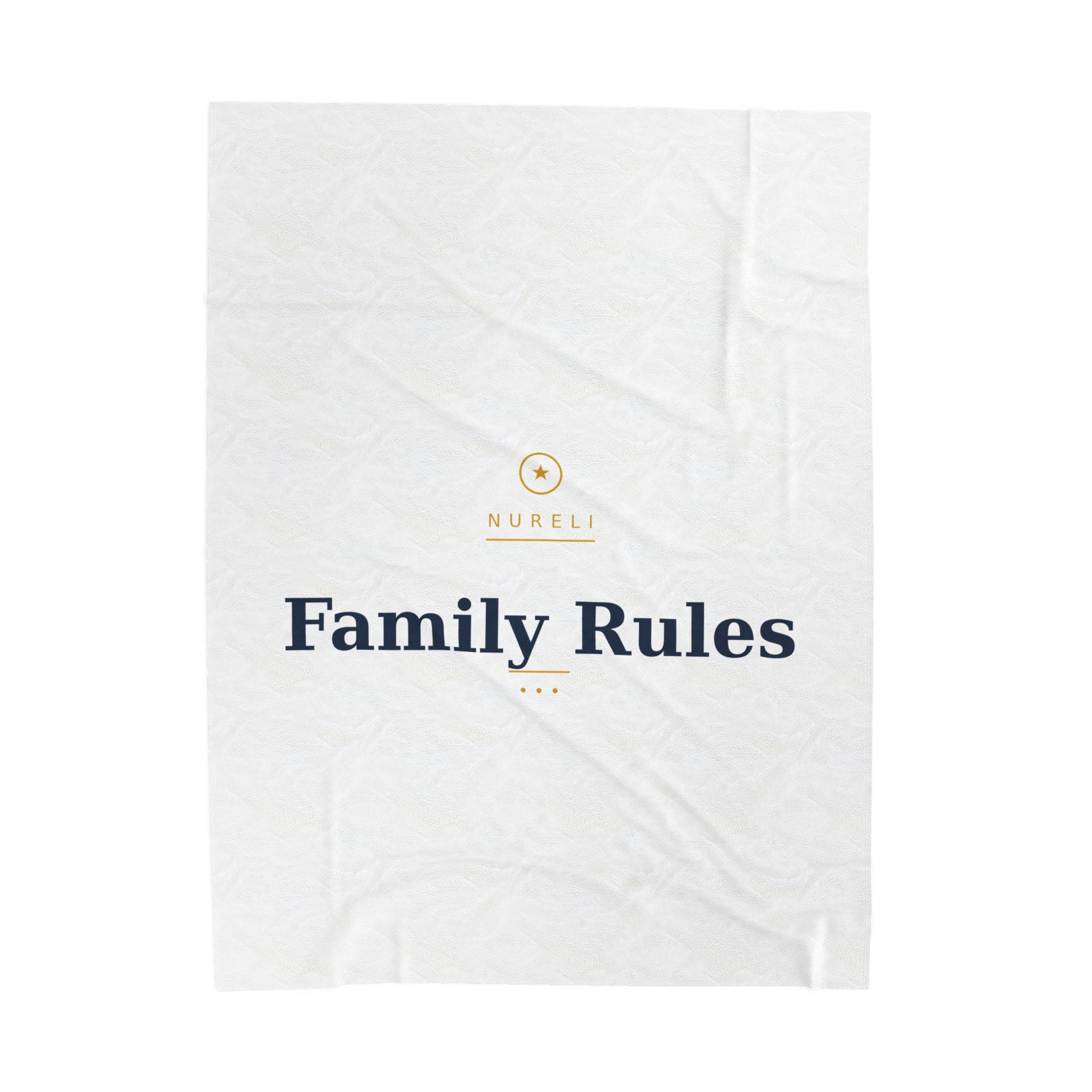 Family Rules Velveteen Plush Blanket – Cozy Decorative Throw for Living Room & Gifts
