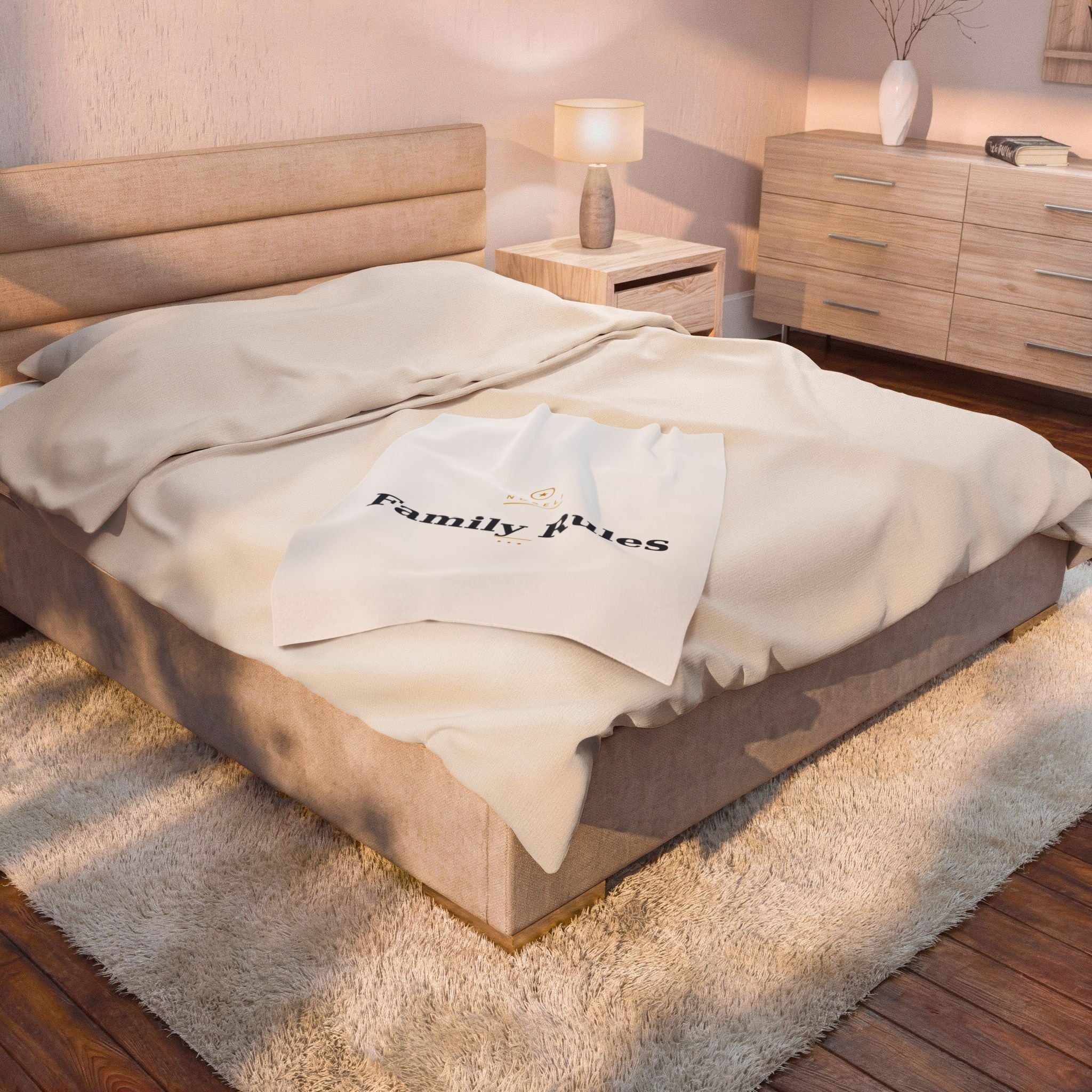 Family Rules Velveteen Plush Blanket – Cozy Decorative Throw for Living Room & Gifts