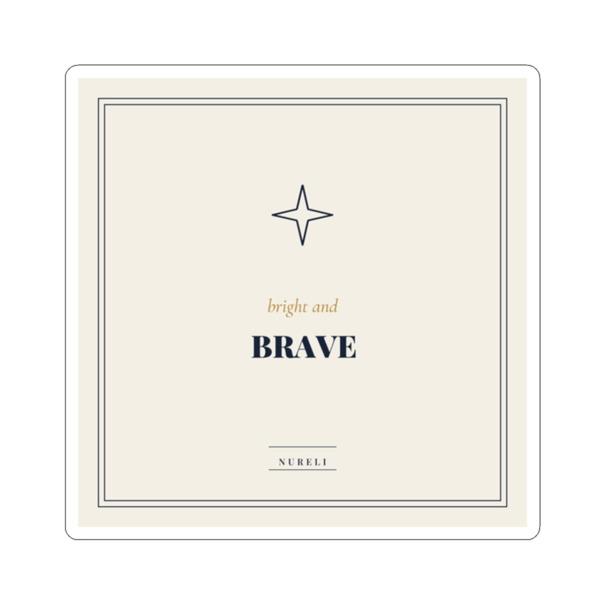 Bright and Brave navy and brass kiss-cut vinyl sticker