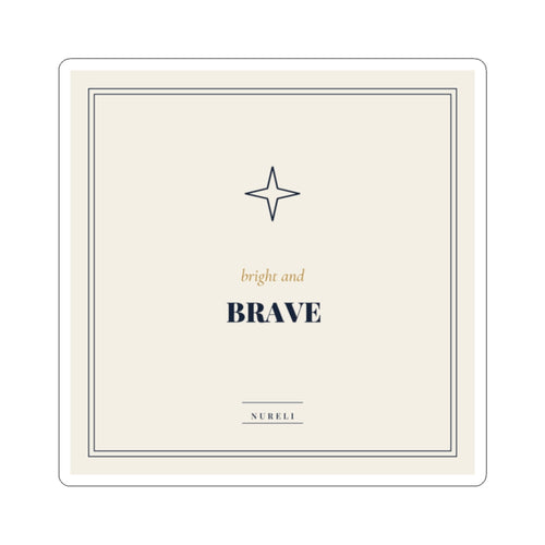 Bright and Brave navy and brass kiss-cut vinyl sticker