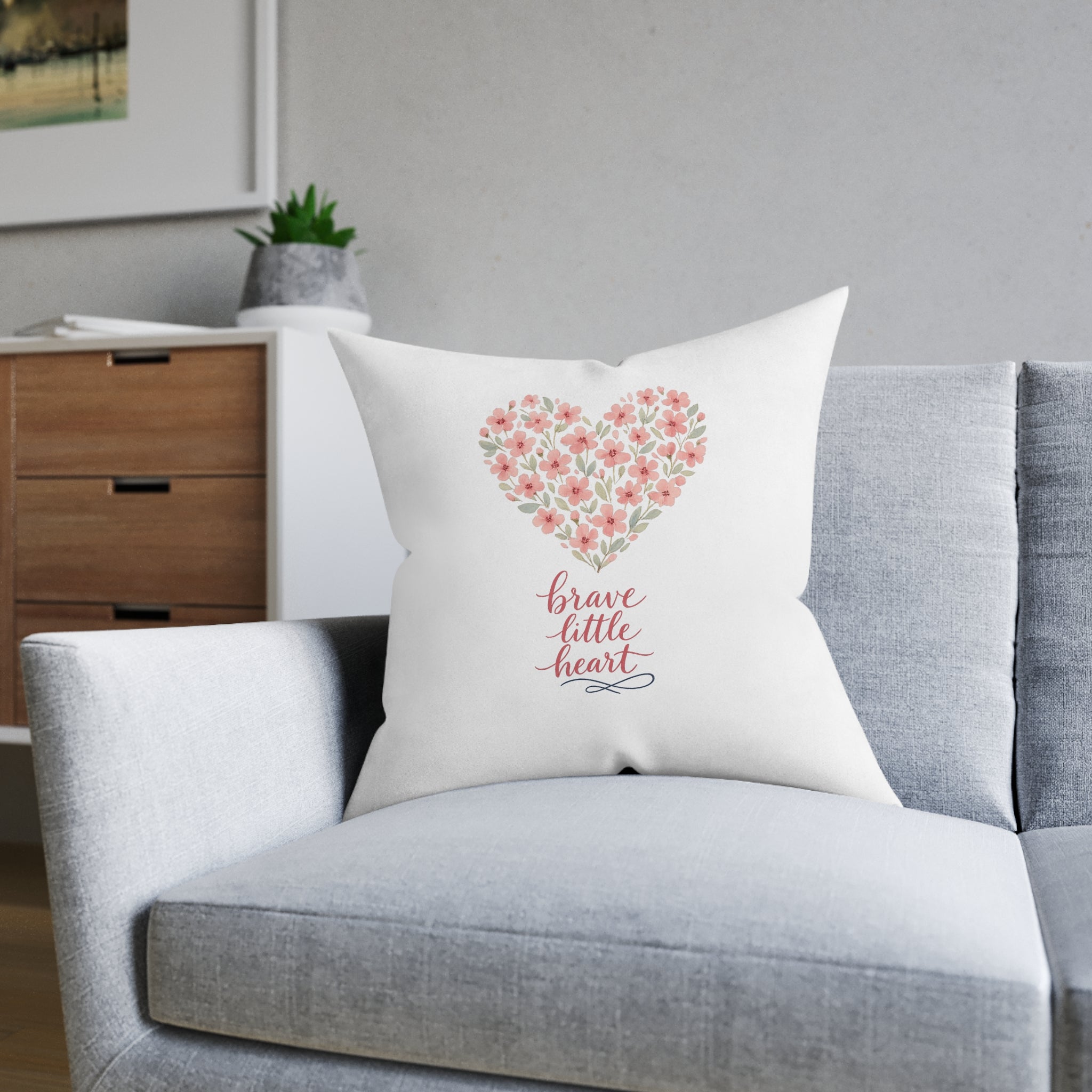 Brave little Heart Throw Pillow