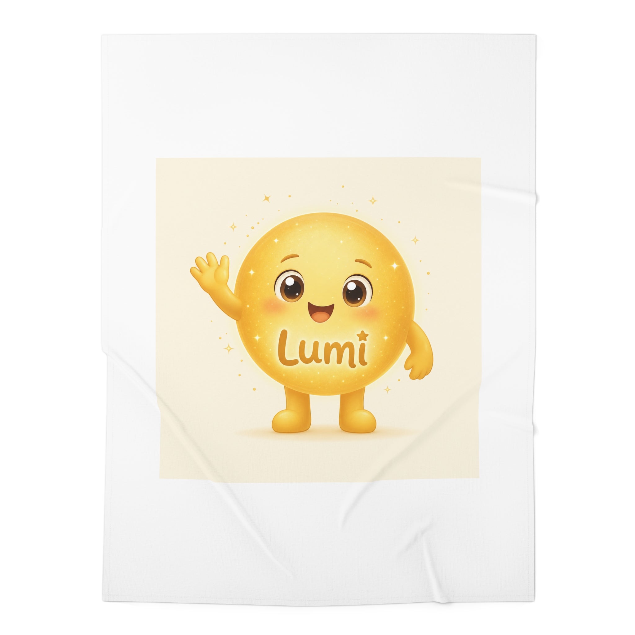 Lumi the Golden Star design on a premium swaddle blanket for newborns from Nureli Kids