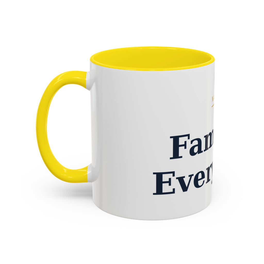 Family Is Everything Accent Coffee Mug — Inspirational Family Quote Mug (11/15oz)
