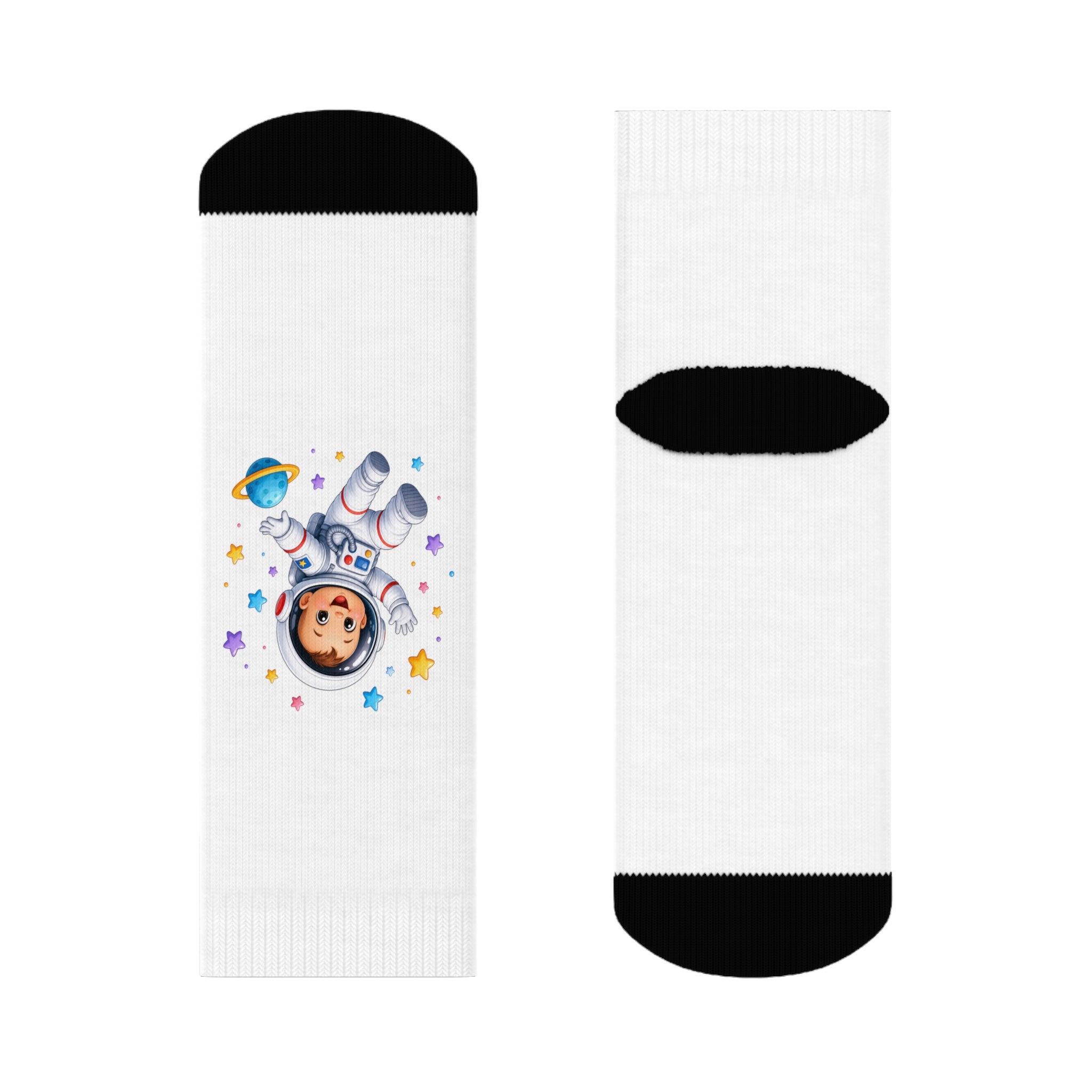 Little Astronaut kids crew socks from the Nureli collection, view 2