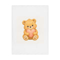 Cuddly Bear design on a premium soft toddler blanket from Nureli Kids