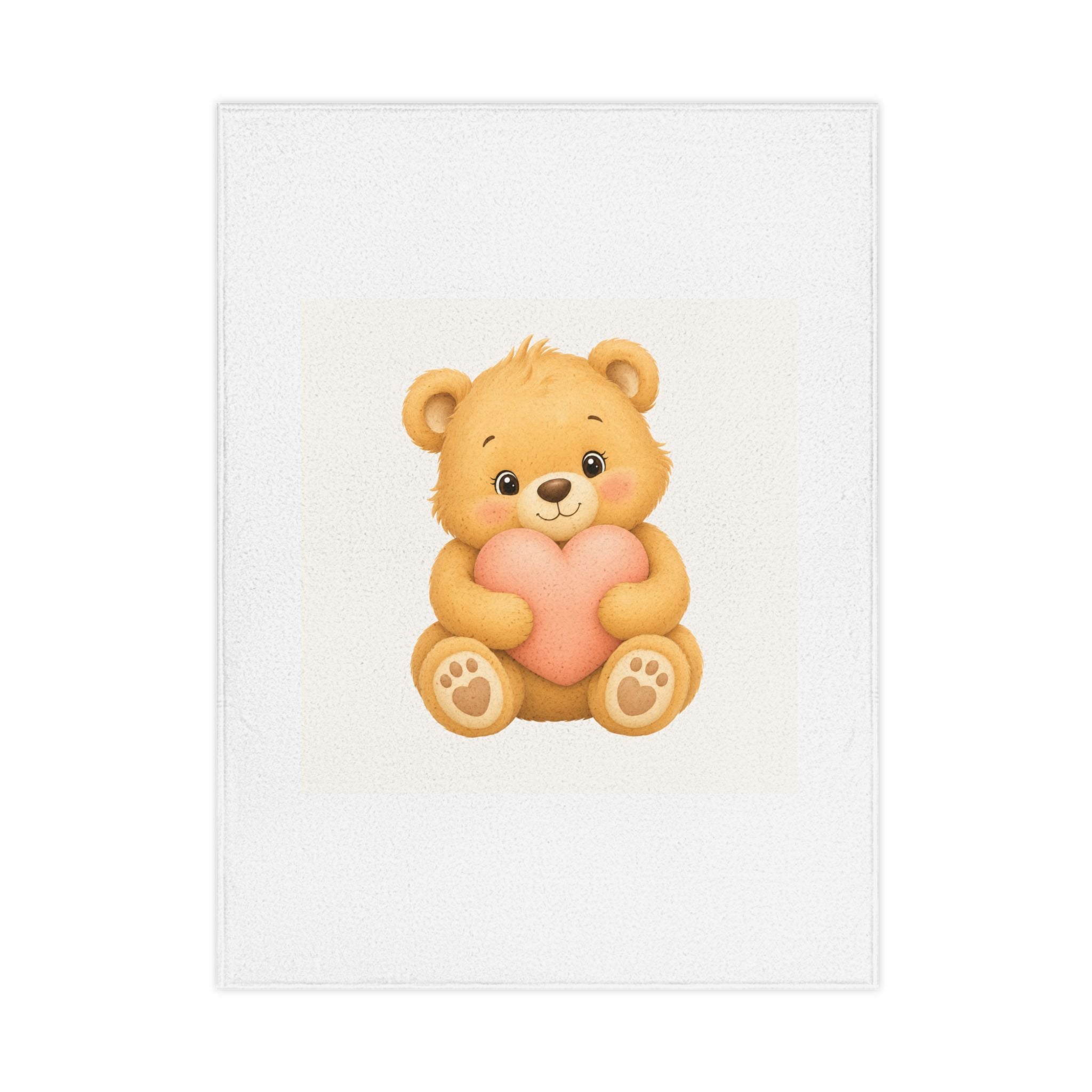 Cuddly Bear design on a premium soft toddler blanket from Nureli Kids