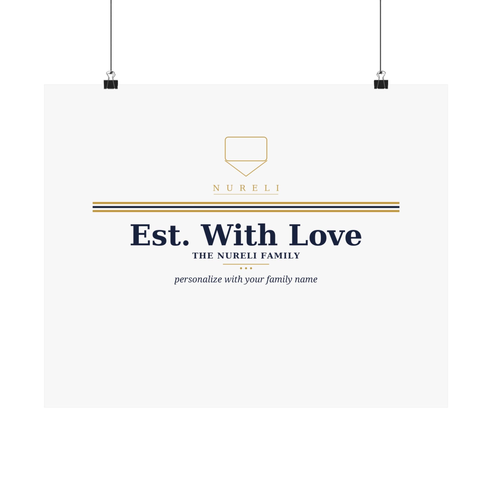 Est. With Love Family Crest Art Print