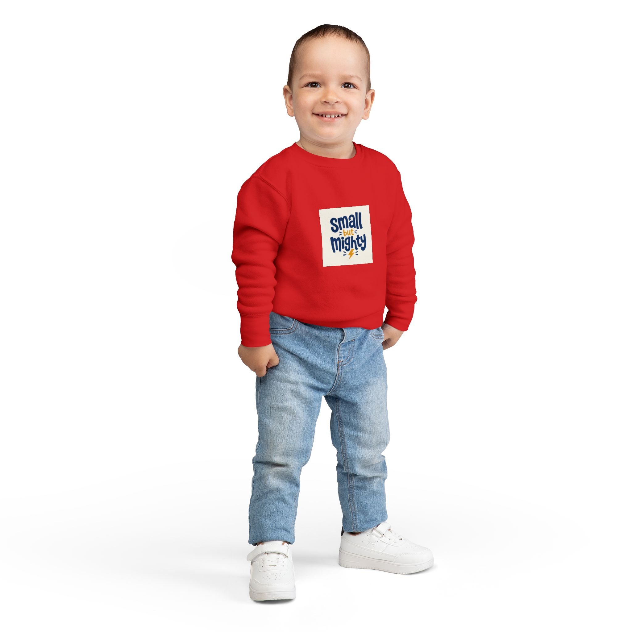 Small But Mighty Toddler Sweatshirt from the Nureli collection, view 32