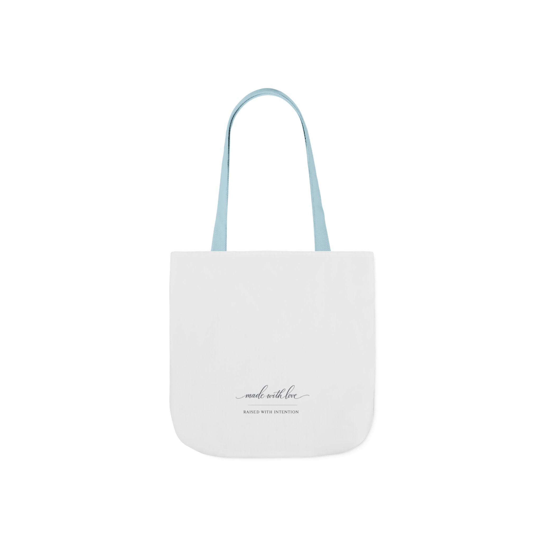 Made With Love, Raised With Intention canvas tote bag from the Nureli collection, view 3