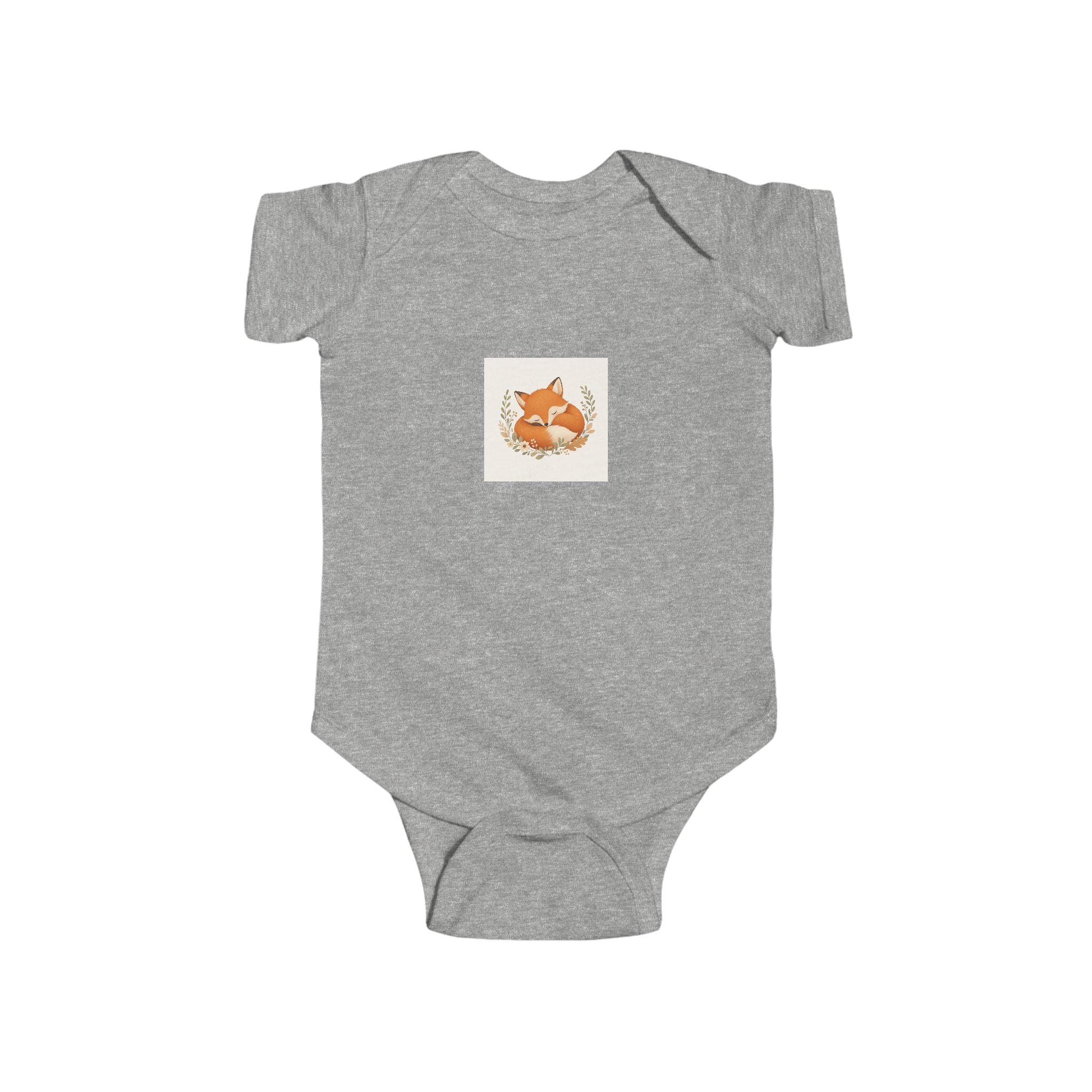 Clever Fox soft baby bodysuit from the Nureli collection, view 3