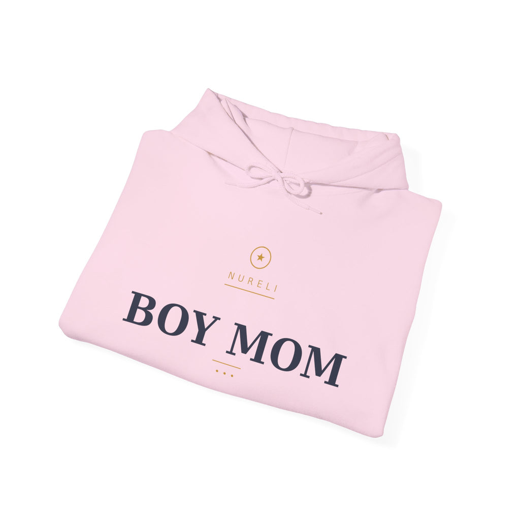 Boy Mom Hoodie — Minimal 'Boy Mom' Pullover for Proud Moms