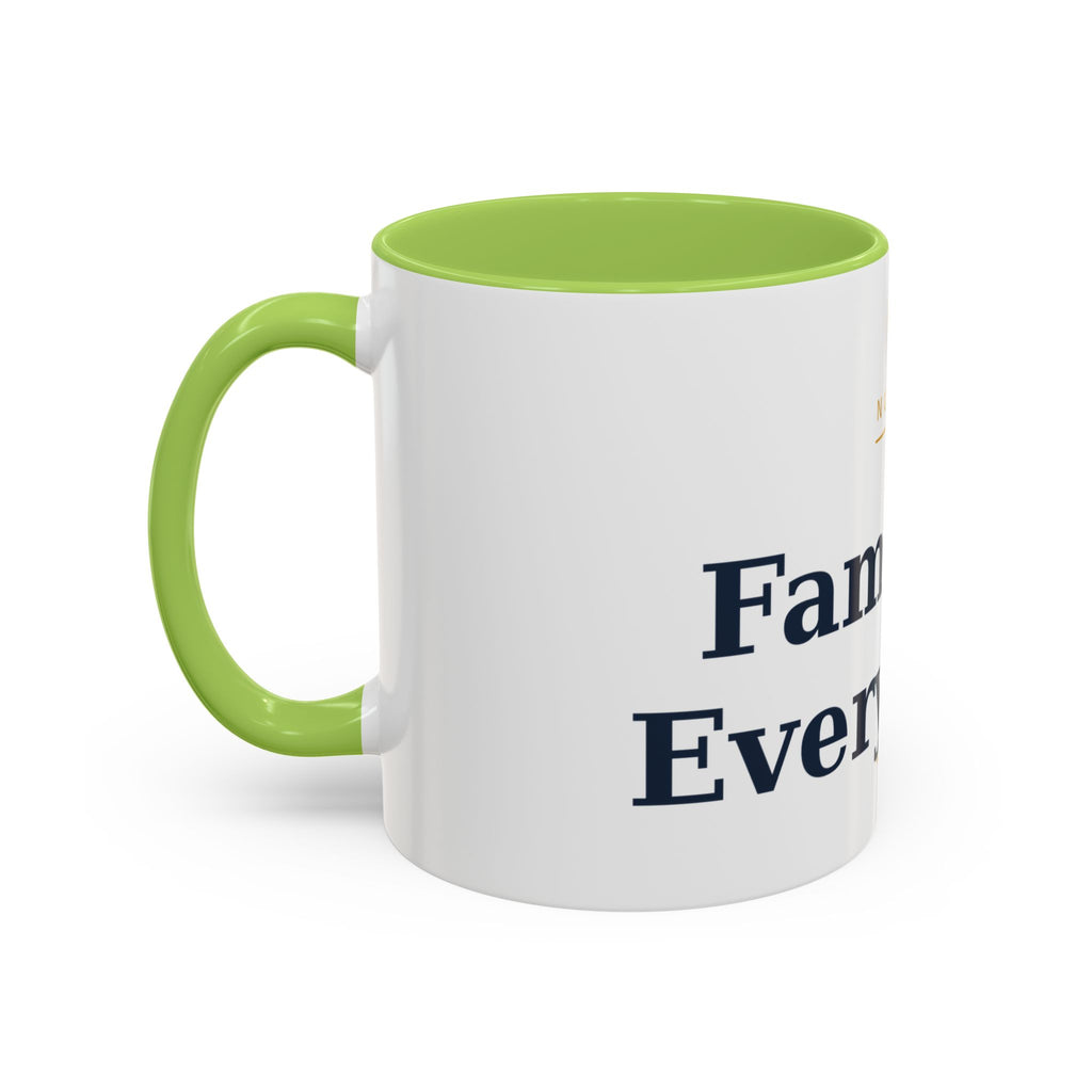 Family Is Everything Accent Coffee Mug — Inspirational Family Quote Mug (11/15oz)