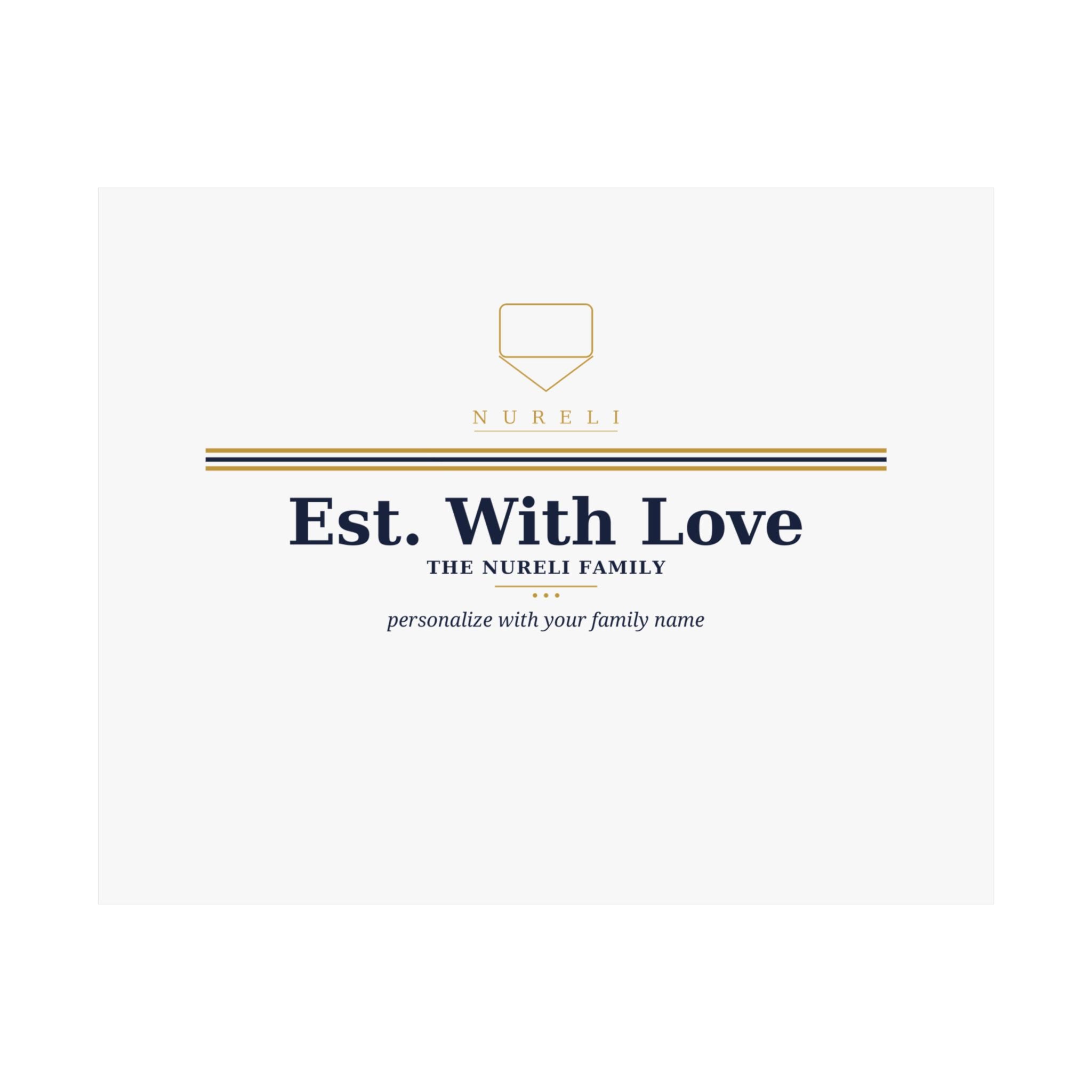 Est. With Love Family Crest Art Print