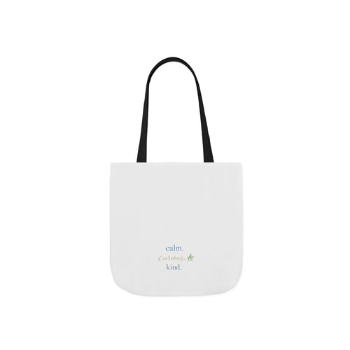 Calm. Curious. Kind. canvas tote bag from the Nureli collection, view 2