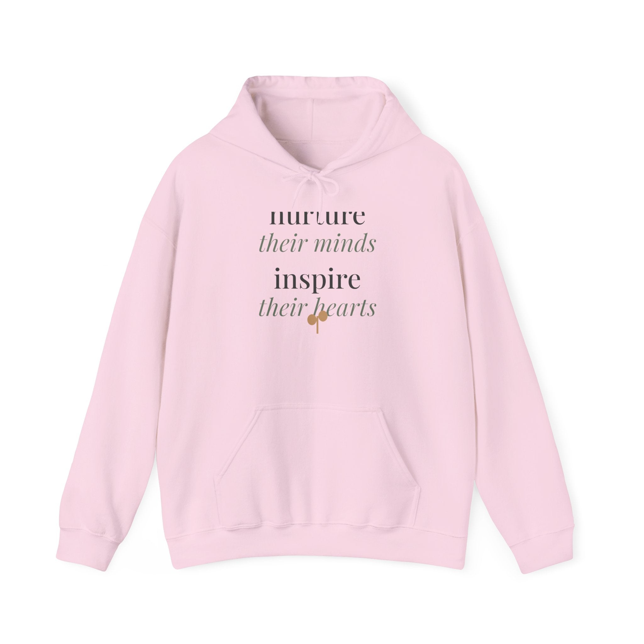 Nurture their minds, inspire their hearts soft unisex hoodie from the Nureli collection, view 3