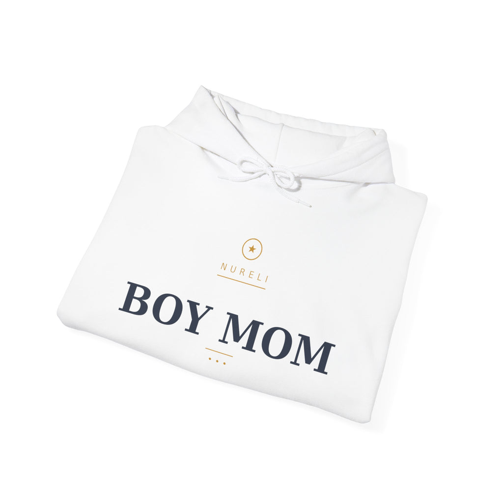 Boy Mom Hoodie — Minimal 'Boy Mom' Pullover for Proud Moms