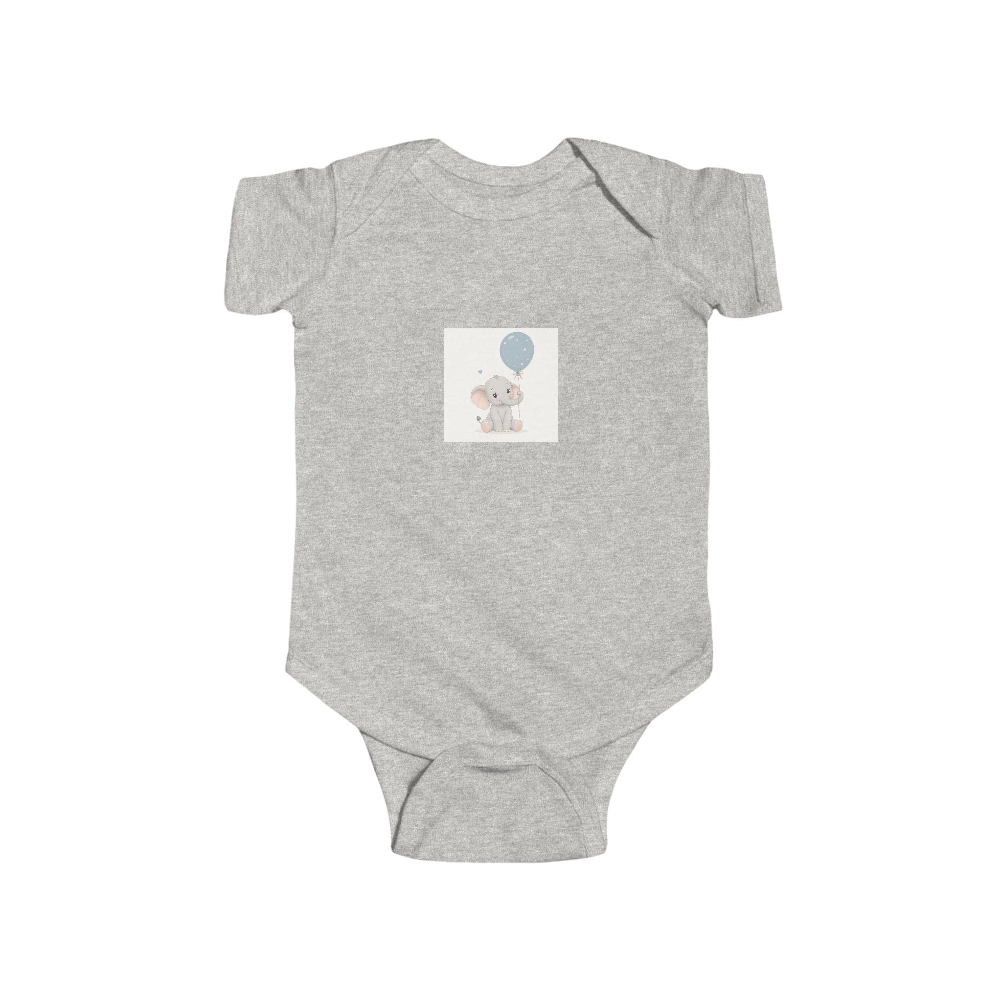 Little Elephant soft baby bodysuit from the Nureli collection, view 2